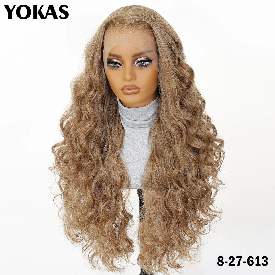 30 Inch Synthetic And Blend Lace Wigs For Women Body Wave Women Wigs 13x6 HD Lace Frontal Wigs With Baby Hair For African Female
