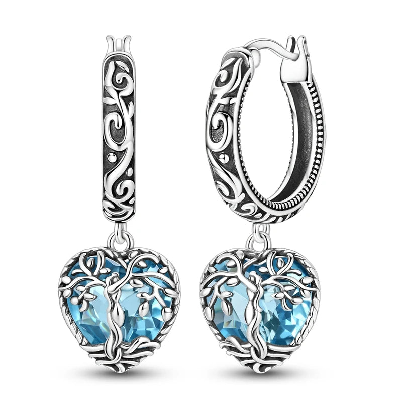 Hypoallergenic CZ zircon hoop earrings in 925 sterling silver jewelry, close-up view