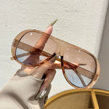 Vintage flat top pilot sunglasses for women by HSF, luxury UV400 eyewear with dark lenses