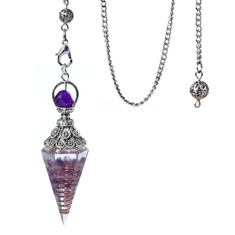 Natural stone pendulum pendant for jewelry making and energy by HSF Marketplace