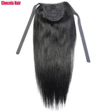 Chocola 16–18 inch Brazilian Remy human hair ribbon ponytail clip-in, straight 60g extension