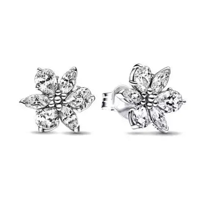 925 sterling silver sparkling herbarium cluster heart halo stud earrings for women by HSF Marketplace