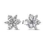 925 sterling silver sparkling herbarium cluster heart halo stud earrings for women by HSF Marketplace