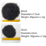 Afro puff drawstring ponytail, short curly human hair bun hairpiece in black, 4–8 inch styles