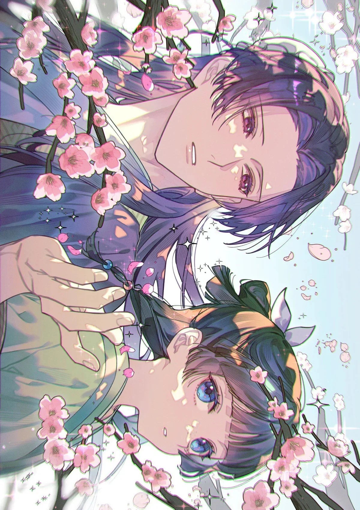 Japanese manga art poster featuring Maomao and Jinshi on canvas print, K-culture merch by HSF Marketplace