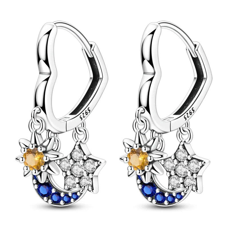 Hypoallergenic CZ zircon hoop earrings in 925 sterling silver by HSF Marketplace