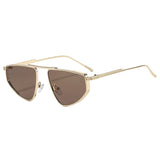 Polygon metal cat eye sunglasses for women with gradient lenses and UV400 protection, stylish fashion sunglasses by SO&EI.
