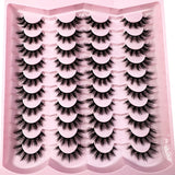 20pairs 5D Fluffy Eyelashes D Curl Lashes Thick Cat Eye Lashes Soft Wispy 8D Volume Fake Eyelash Extension Makeup