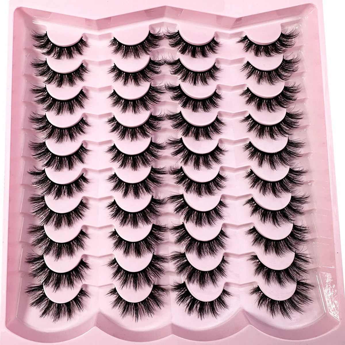 20pairs 5D Fluffy Eyelashes D Curl Lashes Thick Cat Eye Lashes Soft Wispy 8D Volume Fake Eyelash Extension Makeup
