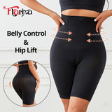 Flarixa high waist seamless shaper shorts with tummy control and hip lift design in beige, front view