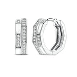 Hypoallergenic CZ zircon hoop earrings in 925 sterling silver by HSF Marketplace