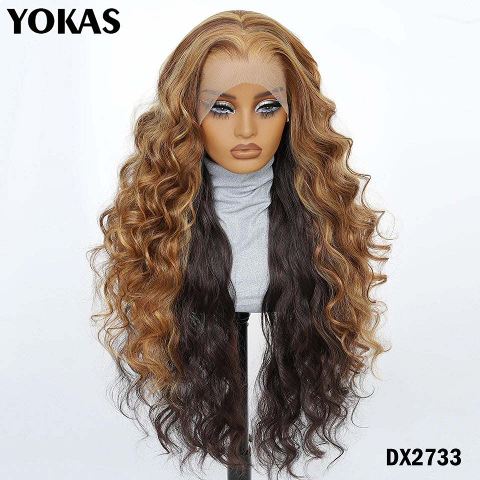 30 Inch Synthetic And Blend Lace Wigs For Women Body Wave Women Wigs 13x6 HD Lace Frontal Wigs With Baby Hair For African Female