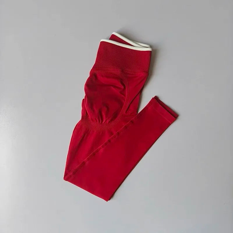 High-waisted peach butt yoga pants for women by HSF Marketplace, shown in a peach color.