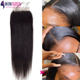 Straight human hair bundles with 4x4 closure in 22, 24, or 26 inches, showcasing smooth, unprocessed raw hair from HSF Marketplace