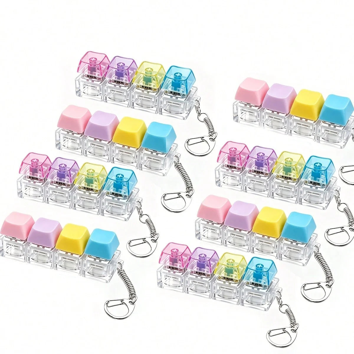 Hsf Marketplace crystal clicker sensory toy keychain, stress relief fidget toy with clickable keys, perfect for adults and kids.