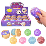 2026 new Decompression toy glitter colored bun shaped venting ball, dumping bun squeezing decompression ball