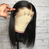 Short straight bob wig, 200% density 13x4 HD lace frontal human hair wig, pre-plucked for Black women