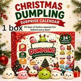 Christmas dumpling squishy advent calendar with 24-day countdown and slow-rising sensory toy surprises