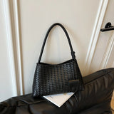 Korean woven shoulder bag for women by HSF Marketplace, stylish versatile handbag with textured design