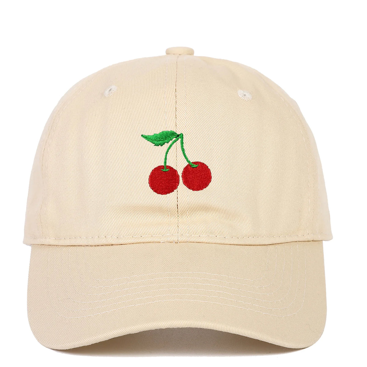 Embroidered cherry duckbill baseball soft top hat for women, outdoor travel sun protection, HSF Marketplace