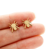 HSF Marketplace simple T-bar stud earrings, small animal-inspired dove, leaf, dragonfly, and spider designs