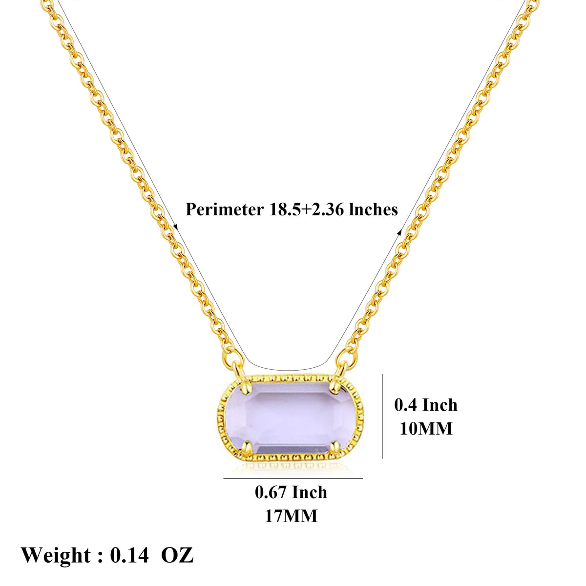 Women's vintage birthstone necklace with stainless steel pendant by HSF Marketplace
