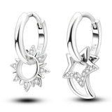 925 sterling silver hoop earrings with zirconia, hypoallergenic jewelry for women and girls
