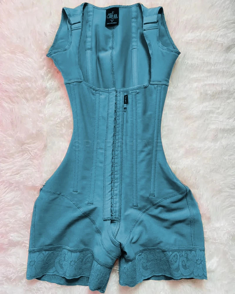 HSF Marketplace high compression open-chest sleeveless jumpsuit body shapewear with waist trainer and hip lifting design