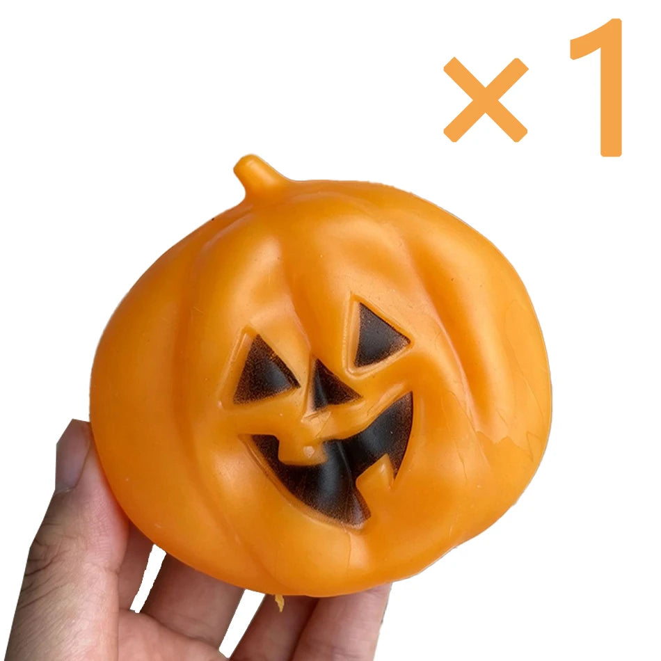 Coconut oil pumpkin ghost squishy toy by HSF Marketplace for stress relief, sensory fidget play