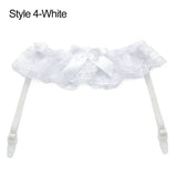 Women's lace bow leg ring garter belt with bowknot detail, bridal wedding cosplay thigh loop by HSF Marketplace