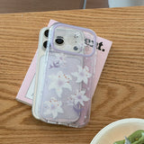 Glitter Lily Flower Shockproof Phone Case for iPhone 15-18 Models