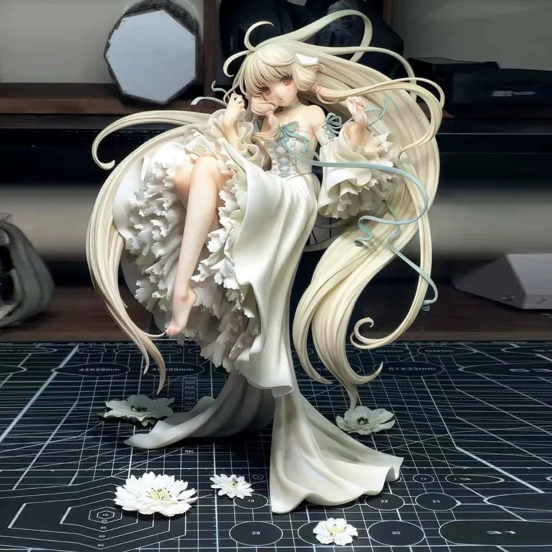 Chobits Chi PVC collectible figure statue for desktop home decoration, detailed anime character display .
