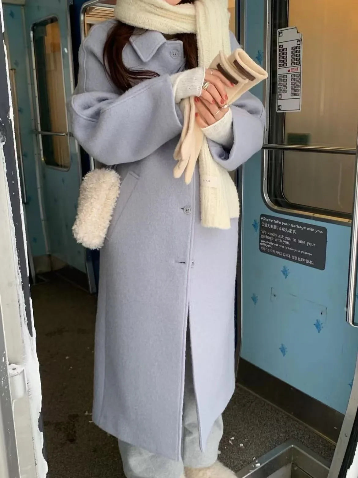 Korean-style woolen coat for women, soft warm fabric and stylish design by HSF Marketplace