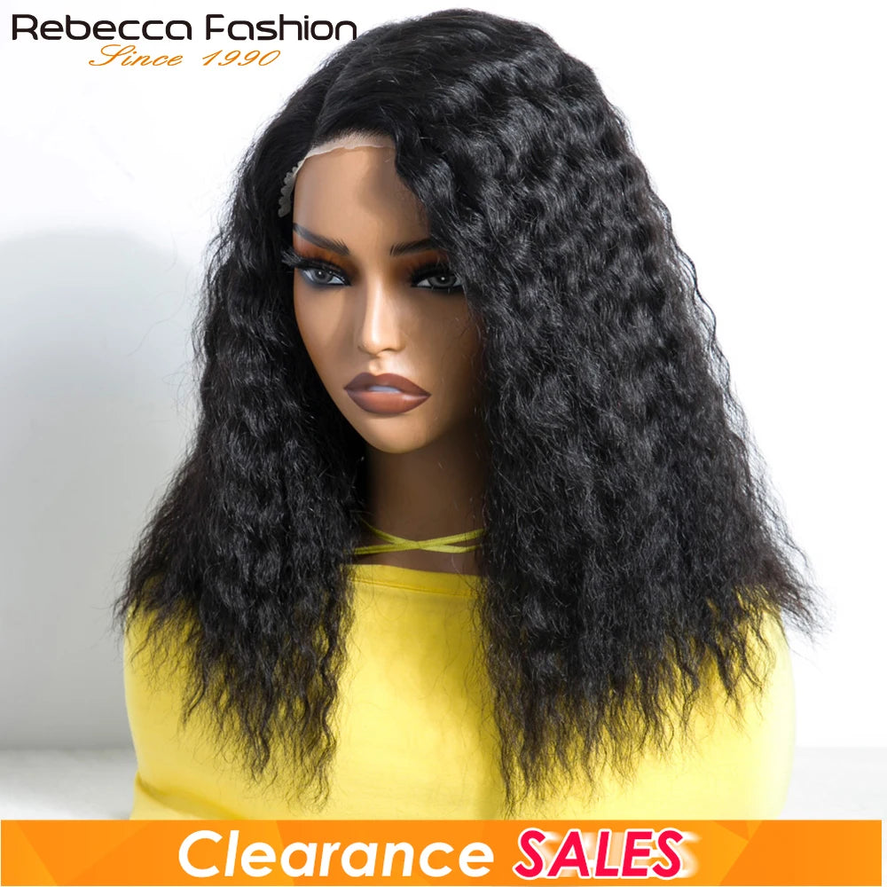 Natural black 14-inch kinky straight bob side part human hair wig with natural hairline, reddish brown color, glueless design