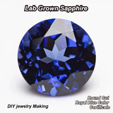 Lab Grown Sapphire Round Shape Royal Blue Color DIY Charms Jewelry Making Ring Necklace Earrings Main Materials Certificate