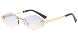 Frameless rhombus-shaped women's sunglasses by HSF Marketplace with UV400 protection and elegant, versatile design.