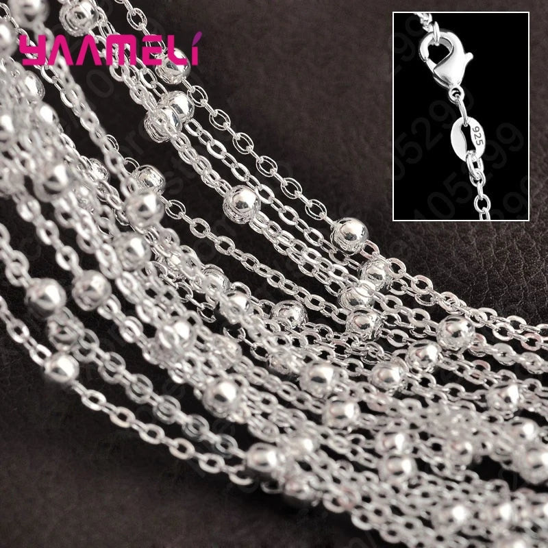 925 sterling silver charm link chain necklace 10-piece set by HSF Marketplace