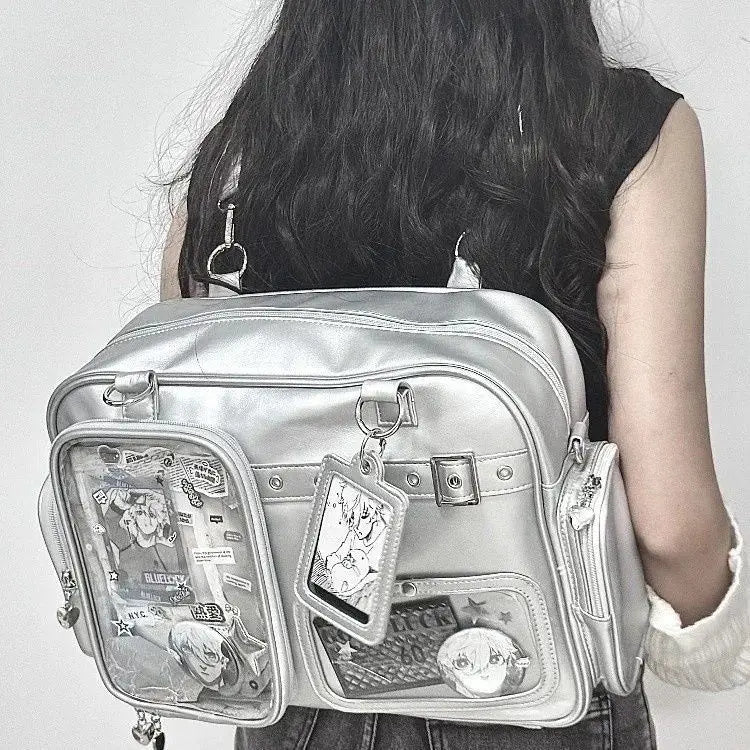 Harajuku Pin Doll 20cm display Ita bag by HSF Marketplace, women’s PU leather shoulder bag with preppy style and large capacity.