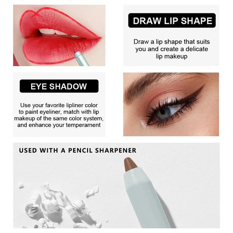 Set of 12 HSF Marketplace lip liner pencils in nude shades, long-lasting, smudge-proof, with smooth matte finish for lip makeup.