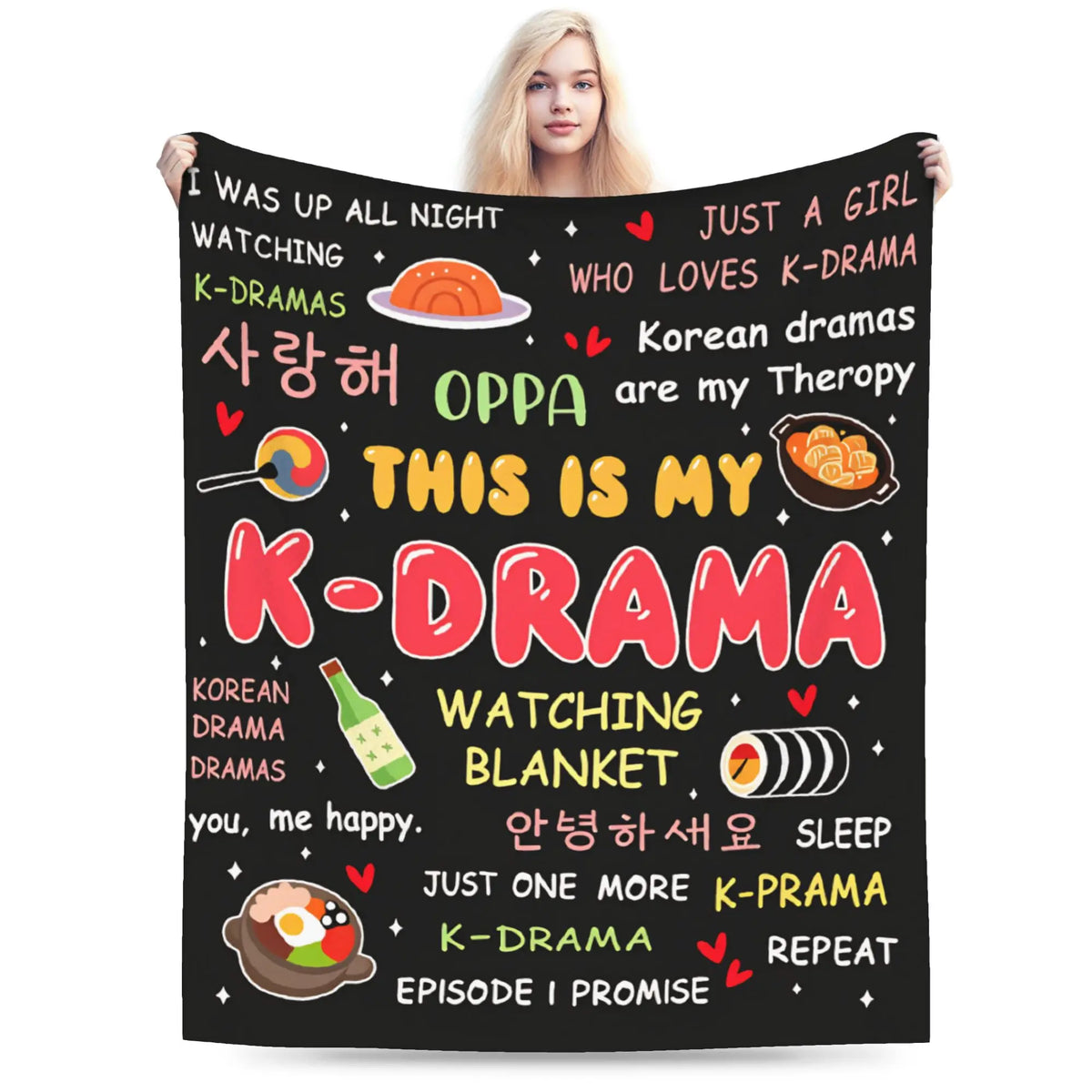 K-drama inspired plush blanket by HSF Marketplace with a cozy, stylish design for comfort and warmth