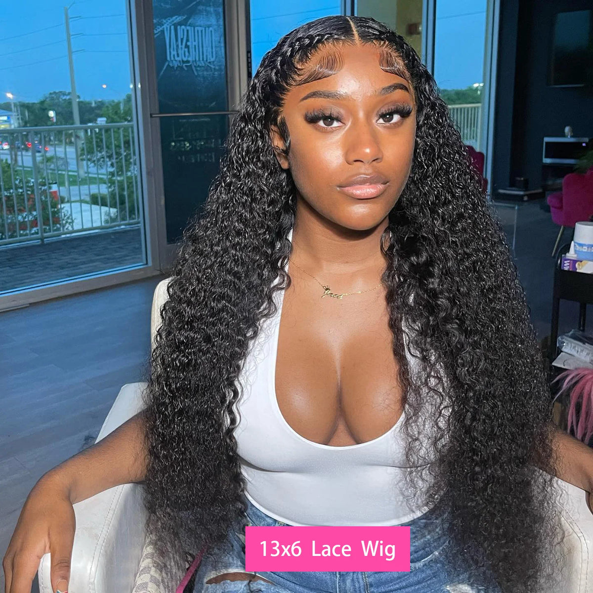 200 density deep wave human hair lace frontal wig with curly water wave texture, 13x4 lace front for black women, HSF Marketplace
