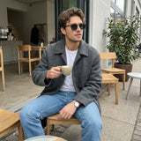 Unisex polarized UV400 square sunglasses with thin metal frame, ideal for cycling and outdoor sports.