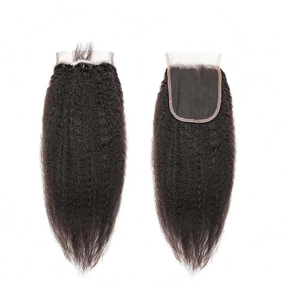 Peruvian Kinky Straight Hair Bundles With 4x4 Closure 100% Remy Human Hair Extension 1 2 Bundles With Closure Weave Bundles M
