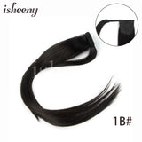 Isheeny straight Brazilian Remy human hair ponytail extension, natural texture, wrap clip-in style, 14–24 inches
