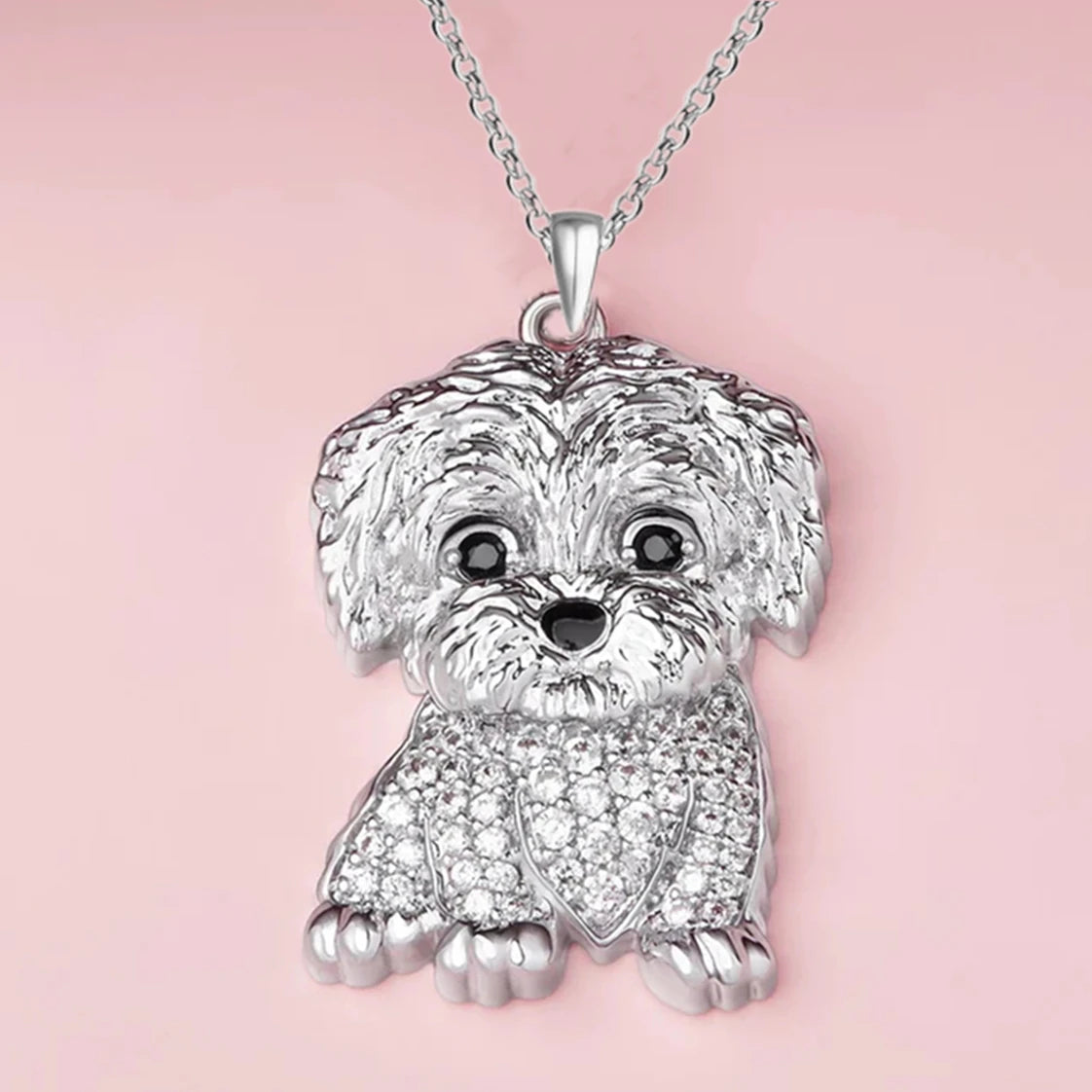 Cute beagle pendant necklace, elegant dog lover jewelry by HSF Marketplace
