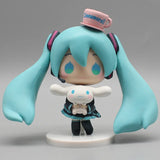 Hatsune Miku anime figurine holding a Cinnamoroll plush, kawaii tabletop collectible figure, Christmas gift toy