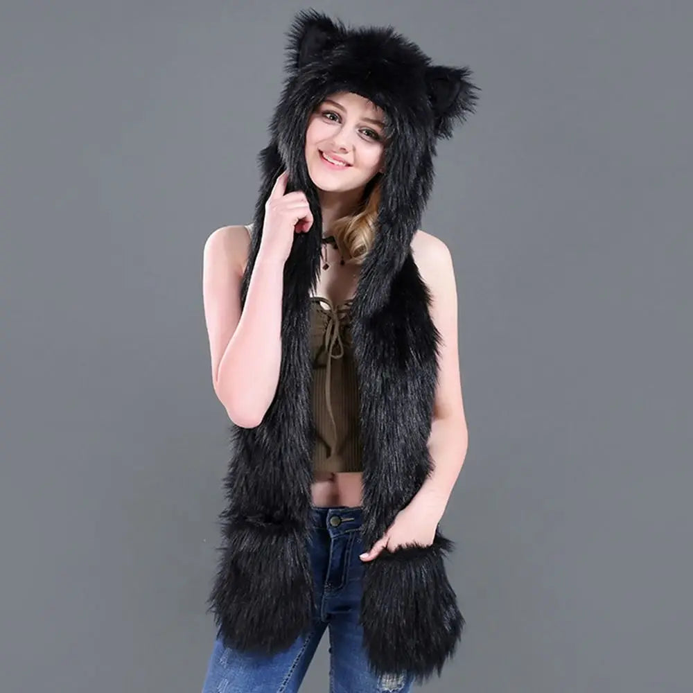 3-in-1 winter warm earmuff hat with scarf and gloves set by HSF Marketplace