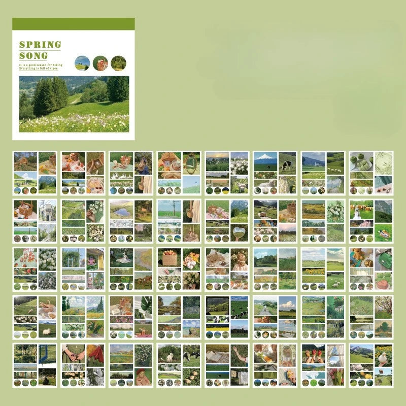 Washi paper stickers for scrapbooking featuring 40 aesthetic designs by HSF Marketplace