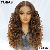 Latisha Lace Frontal Wigs 13x6 Synthetic High Temperature Fiber HD Lace Frontal Wigs 24 Inch Loose Curls Lace Wig For Afro Wome