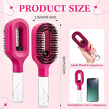 HSF Marketplace 2-in-1 spray hair brush with anti-static detangling comb, refillable spray bottle, water mist, and scalp massage features.